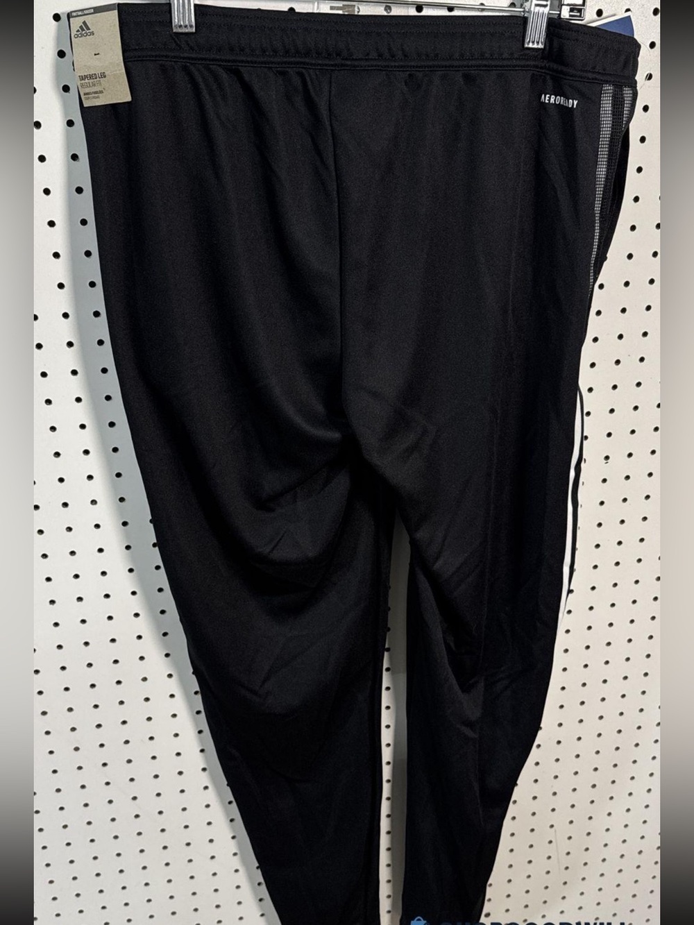 adidas Black Tapered Leg Track Pants with Side Stripes- Soccer